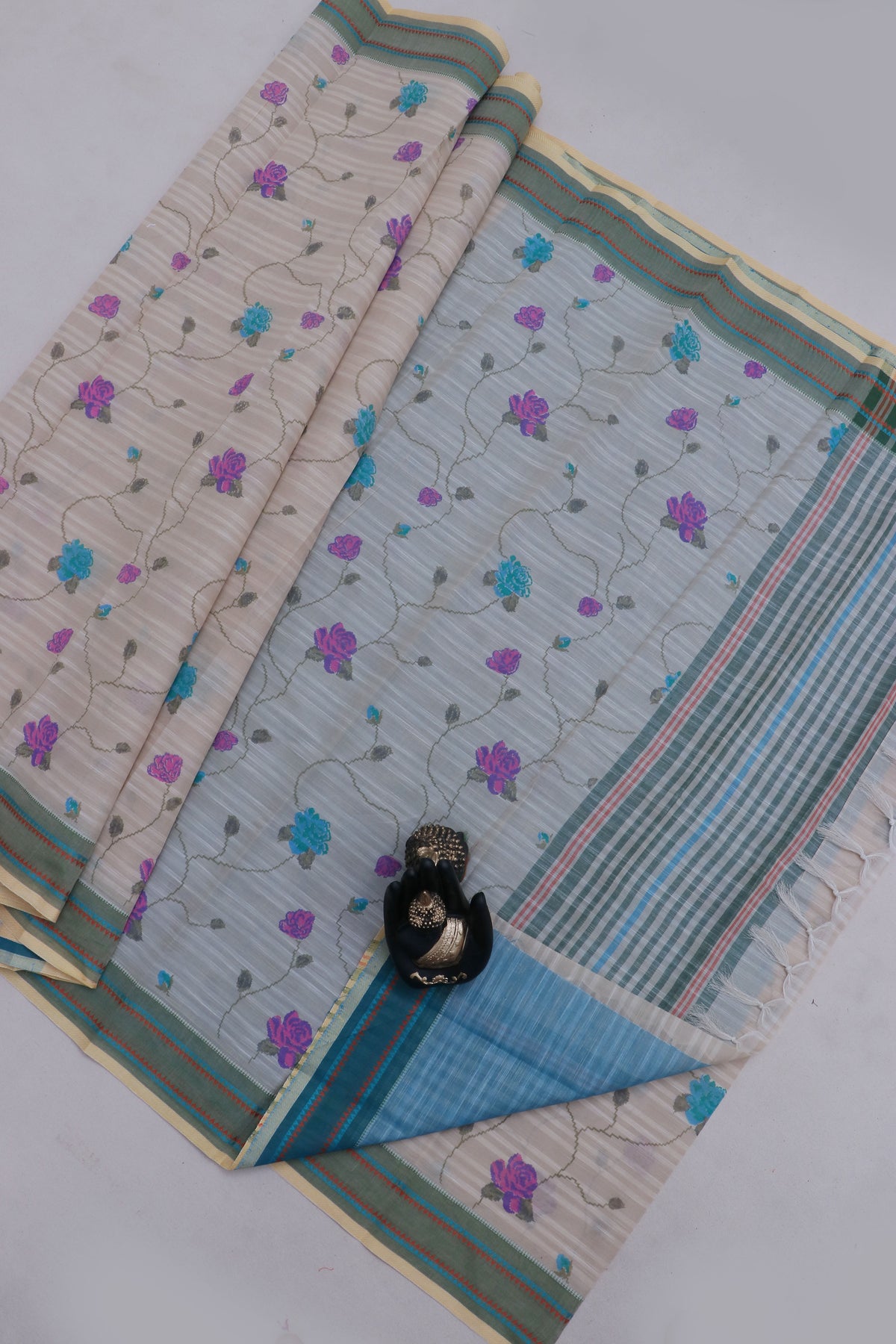 KANCHI COTTON PRINT SAREE - SA-1021