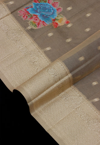 Handlooms Bridal Saree with Stripes and with Temple Border-(SA-494)