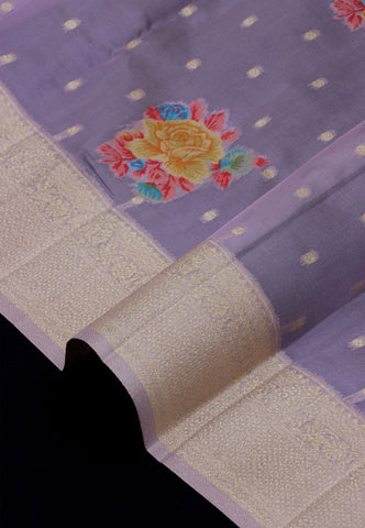 Handlooms Bridal Saree with Stripes and with Temple Border-(SA-496)