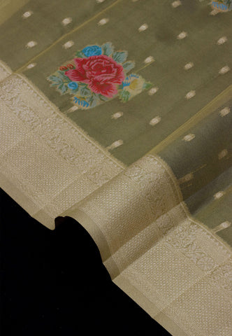 Handlooms Bridal Saree with Stripes and with Temple Border-(SA-497)