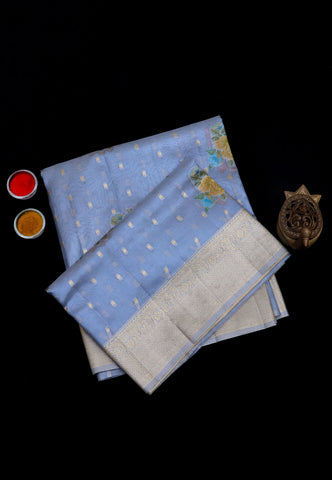 Handlooms Bridal Saree with Stripes and with Temple Border-(SA-493)