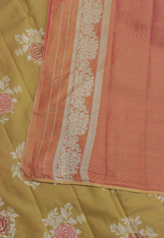 Handlooms Bridal Saree with Stripes and with Temple Border-(SA-506)