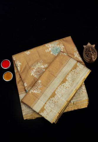 Handlooms Bridal Saree with Stripes and with Temple Border-(SA-505)