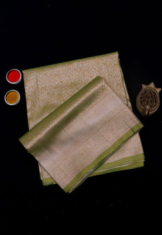 Handlooms Bridal Saree with Stripes and with Temple Border-(SA-503)