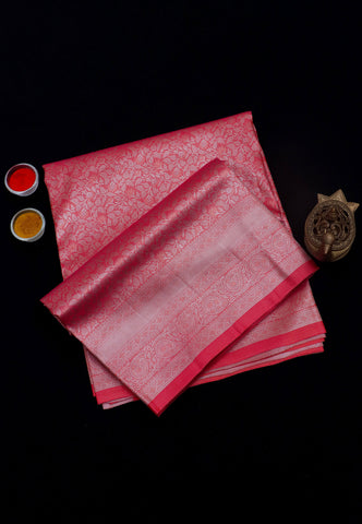 Handlooms Bridal Saree with Stripes and with Temple Border-(SA-499)