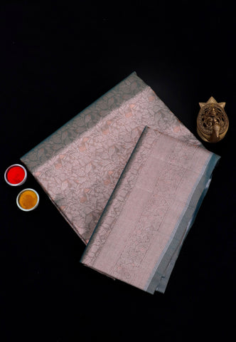 Handlooms Bridal Saree with Stripes and with Temple Border-(SA-511)
