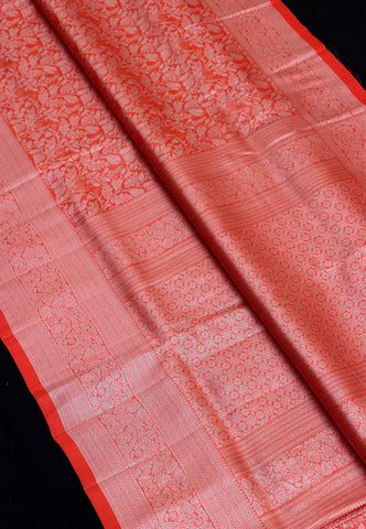 Handlooms Bridal Saree with Stripes and with Temple Border-(SA-512)