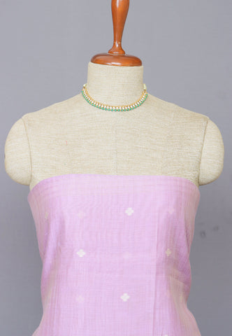 Linen Dress Meterials in peacock with embroidery works and Purple colour-(SA-020)