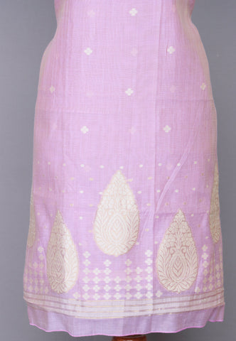 Linen Dress Meterials in peacock with embroidery works and Purple colour-(SA-020)