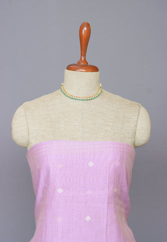 Linen Dress Meterials in peacock with embroidery works and Purple colour-(SA-020)