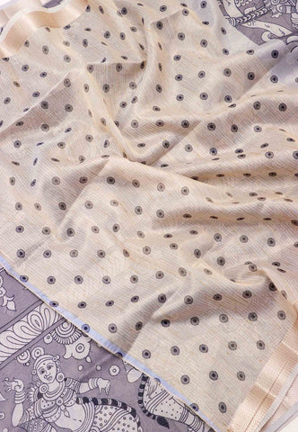 Magic Mudra Saree with Gray Colour and Border With Gold Shade-(SA-614)