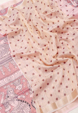 Magic Mudra Saree with Light Pink Colour and Border With Gold Shade-(SA-613)