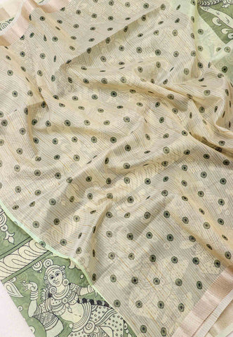 Magic Mudra Saree with Green Colour and Border With Gold Shade-(SA-610)