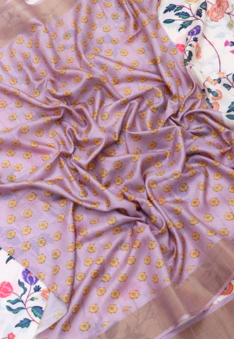Magic Mudra Saree with White Colour and Border With Pink Shade-(SA-627)