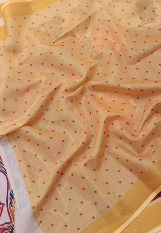 Magic Mudra Saree with Red Colour and Border With Yellow Shade-(SA-632)