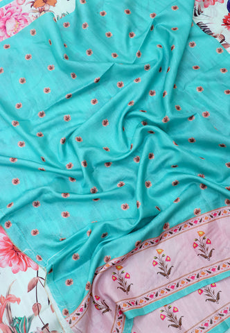 Magic Mudra Saree with Green Colour and Border With Green Shade-(SA-640)