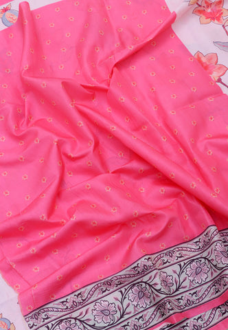 Magic Mudra Saree with Cream Colour and Border With Red Shade-(SA-645)