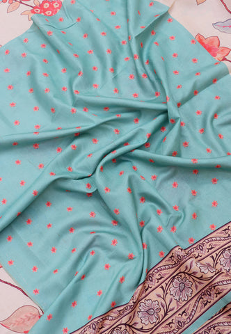 Magic Mudra Saree with Brown Colour and Border With Green Shade-(SA-644)
