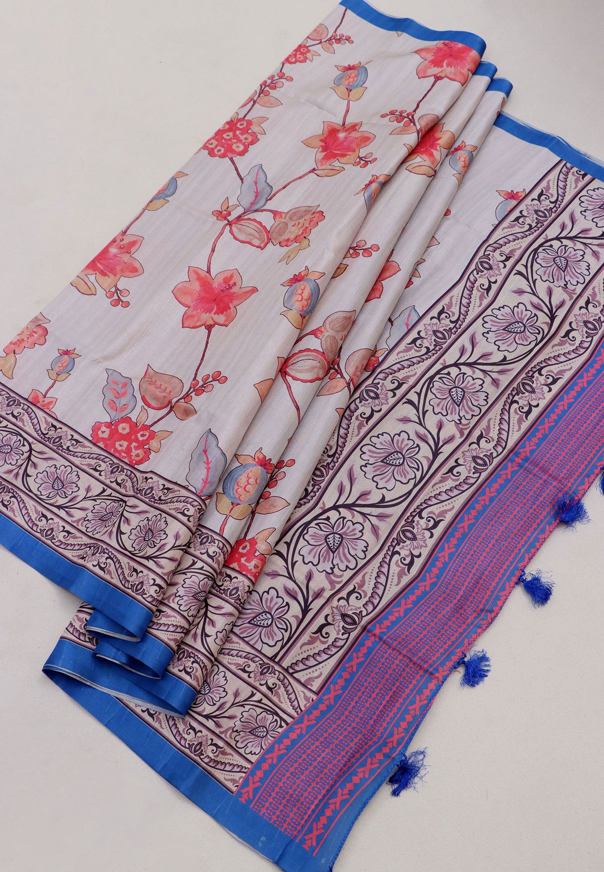 Magic Mudra Saree with Brown Colour and Border With Blue Shade-(SA-643)