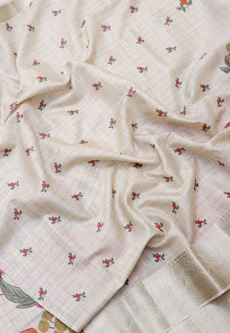 Magic Mudra Saree with Gray Colour and Border With Shade Shade-(SA-652)