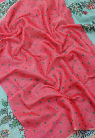 Magic Mudra Saree with Green Colour and Border With Red Shade-(SA-658)