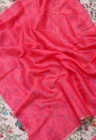 Magic Mudra Saree with Cream Colour and Border With Red Shade-(SA-665)