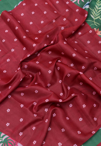 Magic Mudra Saree with Green Colour and Border With Red Shade-(SA-667)