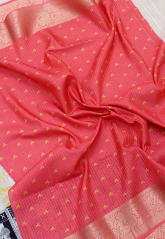 Magic Mudra Saree with Yellow Colour and Border With Red Shade-(SA-671)