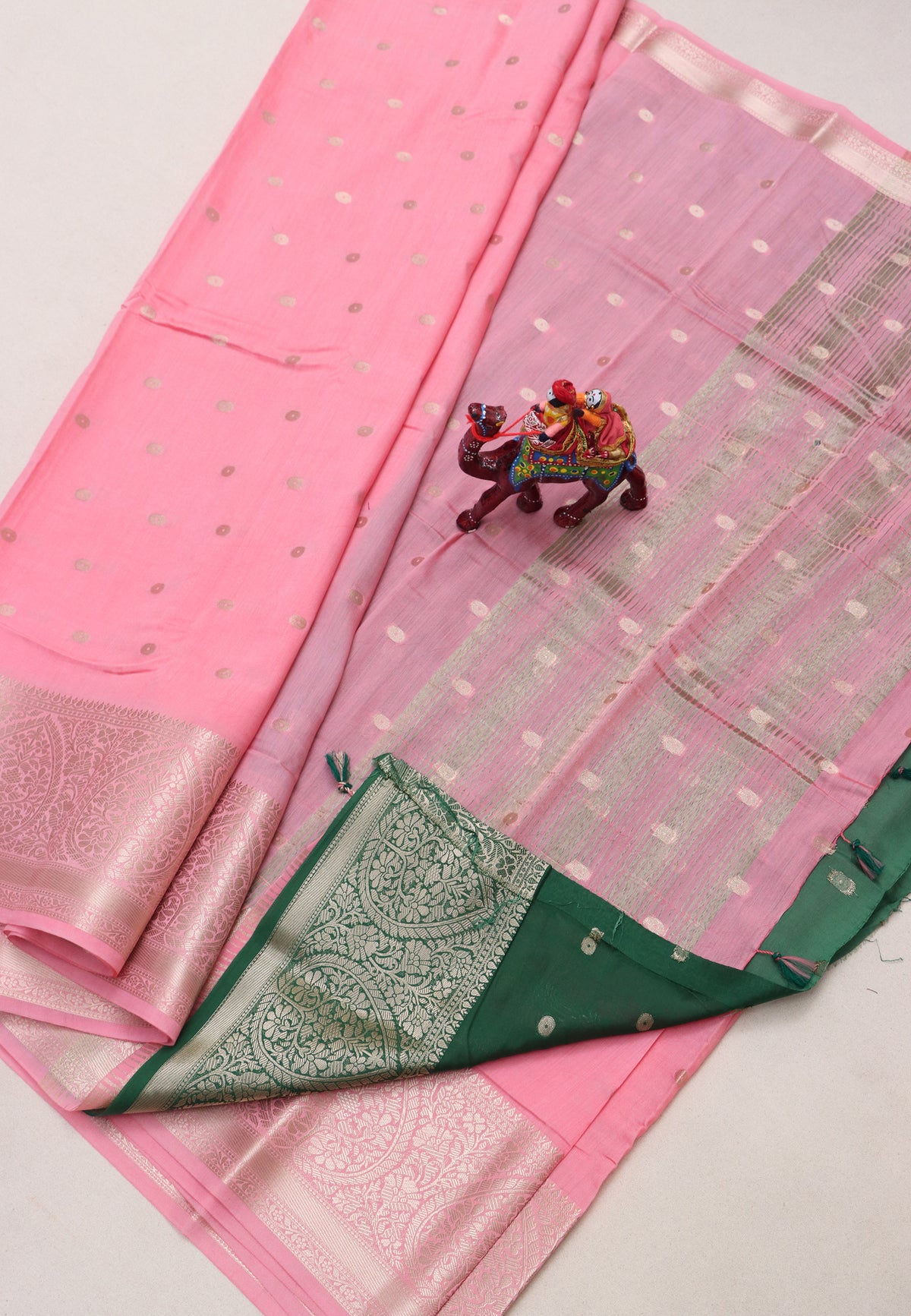 Samyoga Saree with Cream Colour and Border With Gold Shade-SA-787