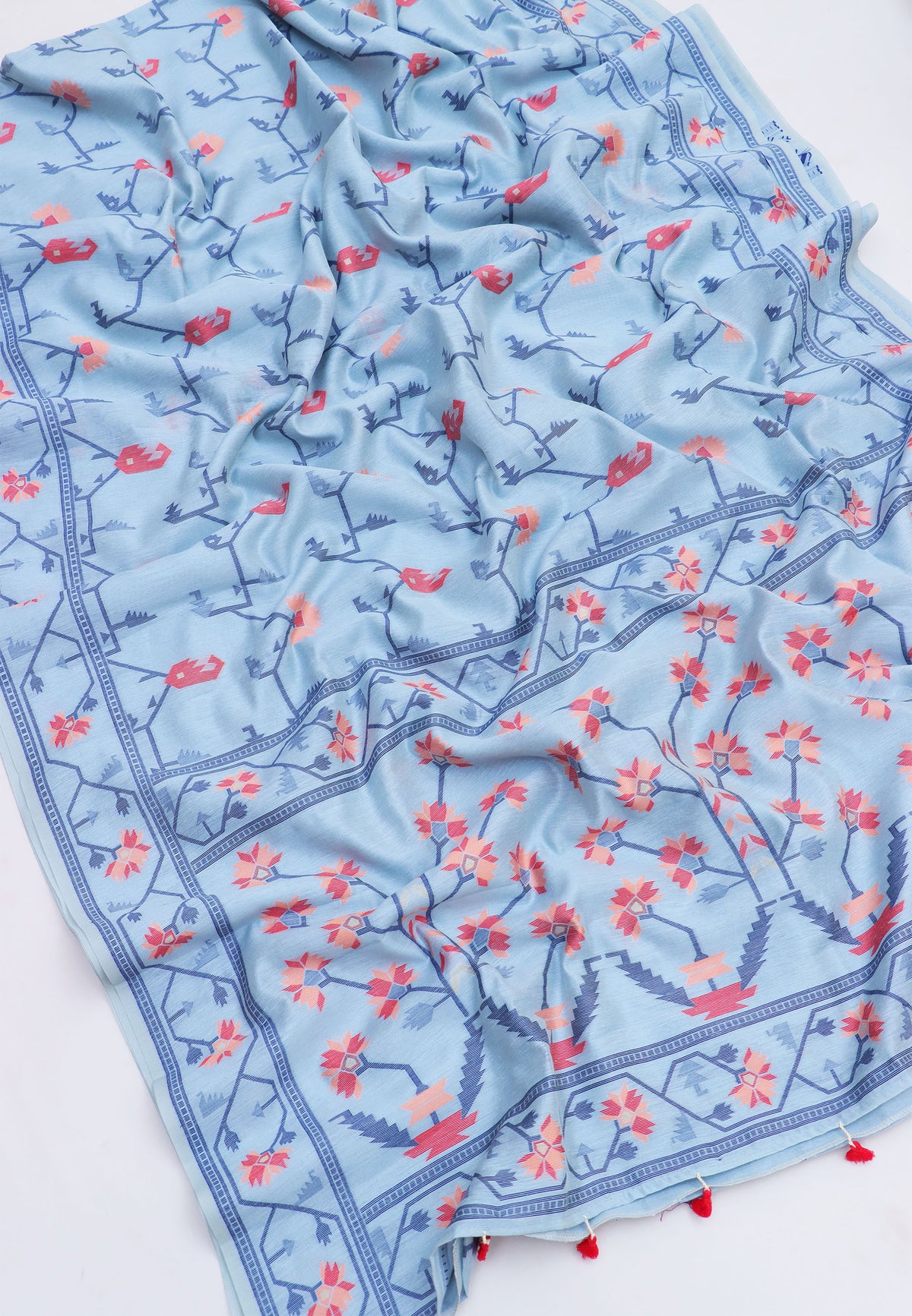 Fancy Saree With Blue Collur and Border with Blue Shade - (SA-334)