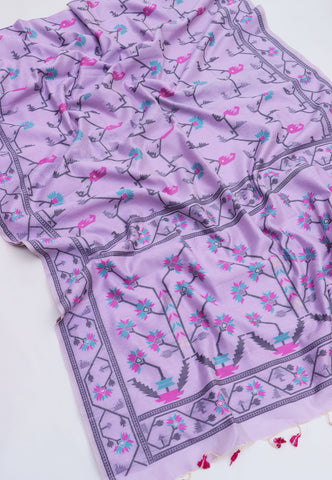 Fancy Saree With Purple Collur and Border with Black Shade - (SA-332)