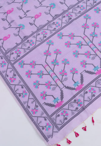 Fancy Saree With Purple Collur and Border with Black Shade - (SA-332)