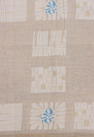Fancy Saree With Cream Collur and Border with Blue Shade - (SA-337)