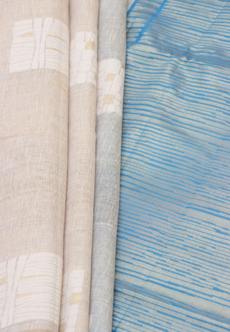 Fancy Saree With Cream Collur and Border with Blue Shade - (SA-337)