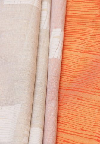 Fancy Saree With Cream Collur and Border with Orange Shade - (SA-339)