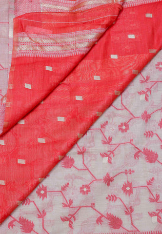 Samyoga Saree with Cream Colour and Border With Red Shade-(SA-677)