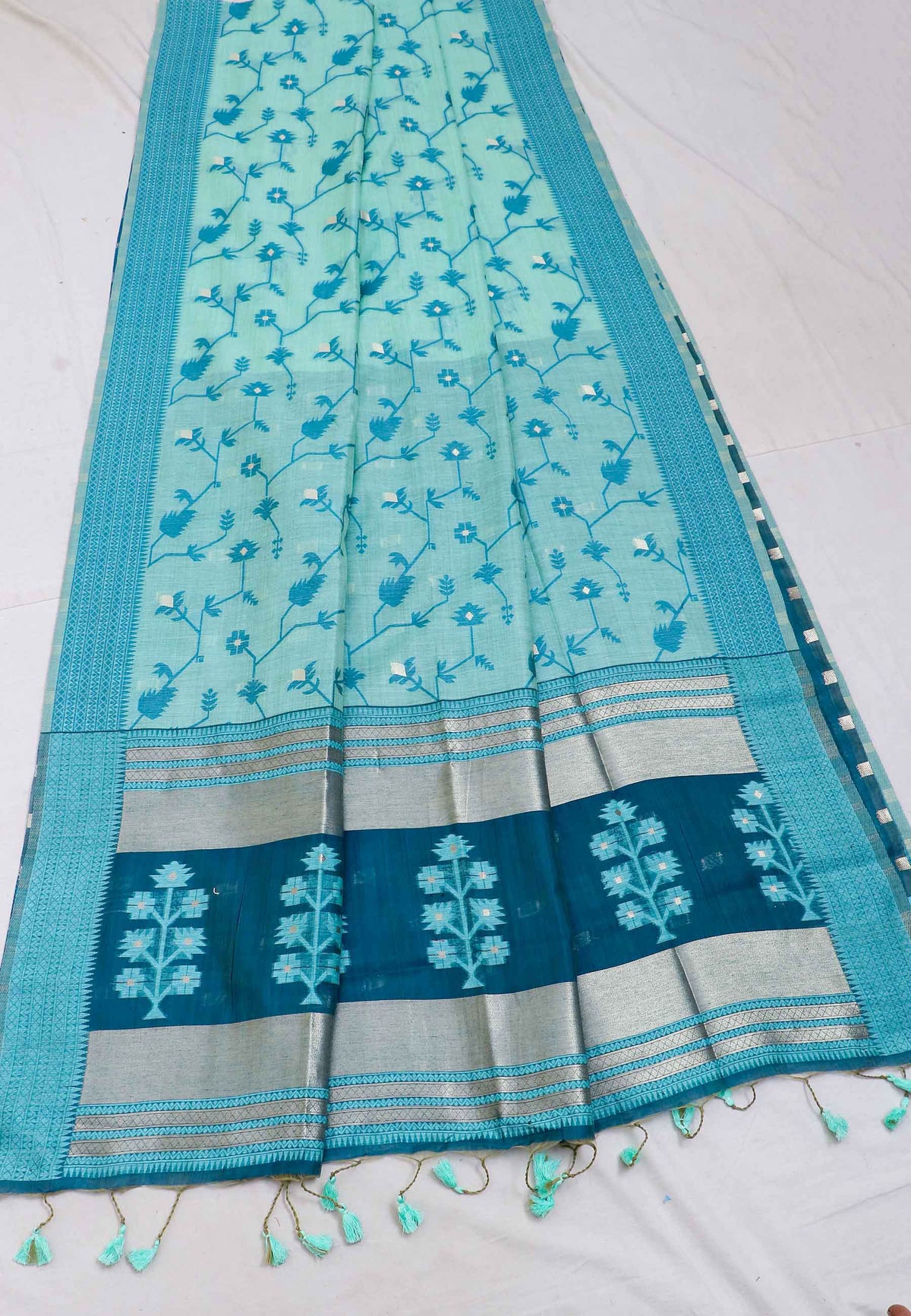 Samyoga Saree with Blue Colour and Border With Blue Shade-(SA-678)