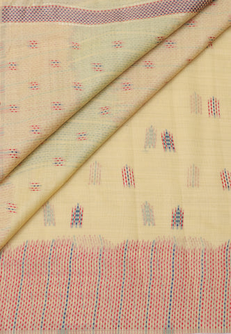 Samyoga Saree with Cream Colour and Border With Gold Shade-SA-828