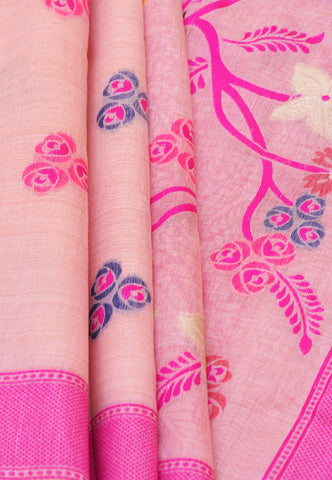 Fancy Saree With Pink Collur and Border with Pink Shade - (SA-350)
