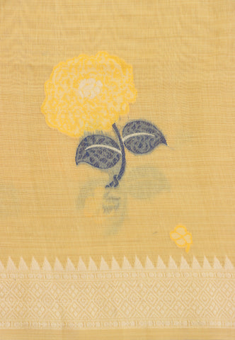 Fancy Saree With Yellow Collur and Border with Gold Shade - (SA-345)