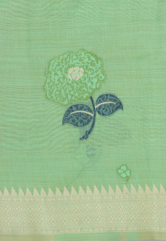 Fancy Saree With Green Collur and Border with Gold Shade - (SA-344)