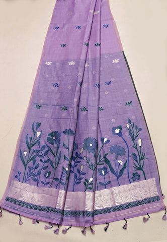 Samyoga Saree with Cream Colour and Border With Gold Shade-SA-825