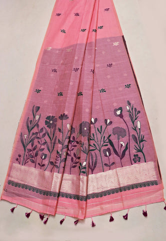 Samyoga Saree with Cream Colour and Border With Gold Shade-SA-824