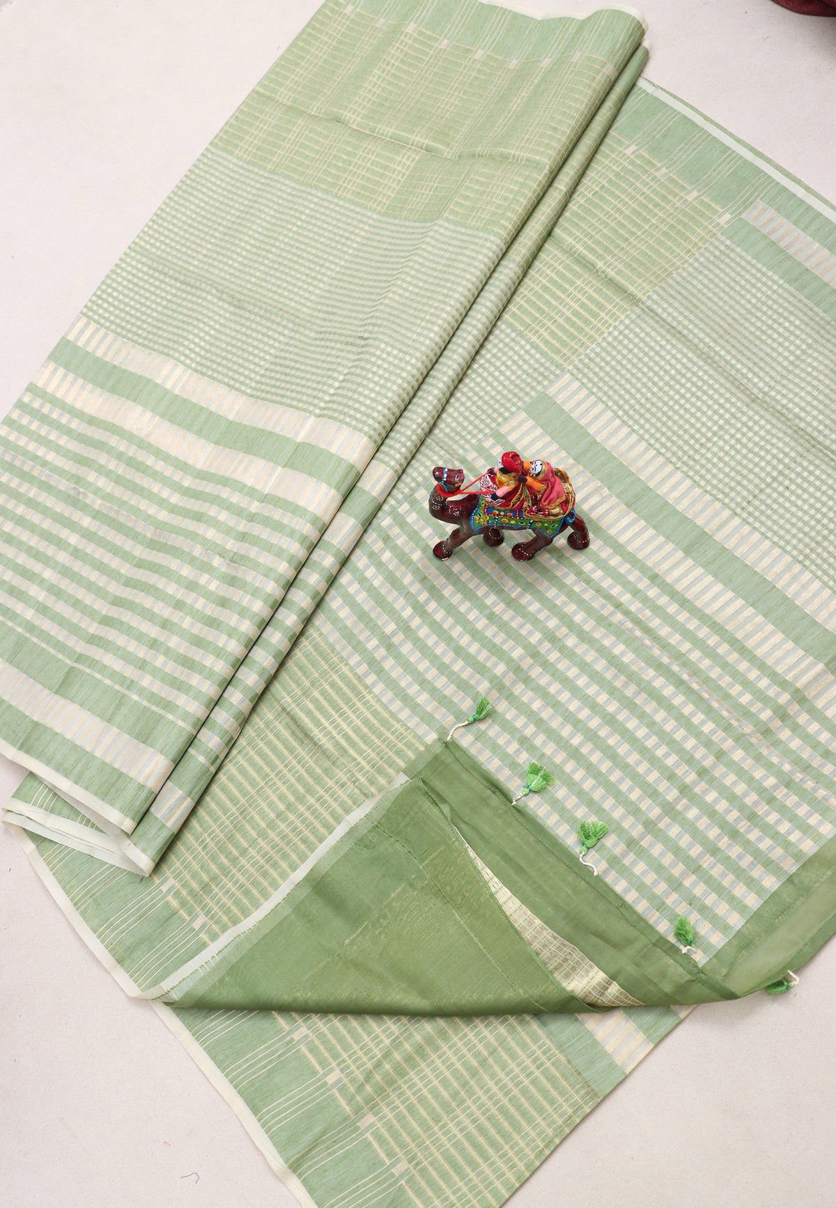 Samyoga Saree with Cream Colour and Border With Gold Shade-SA-801