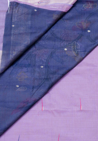Samyoga Saree with Purple Colour and Border With Silver Shade-(SA-687)
