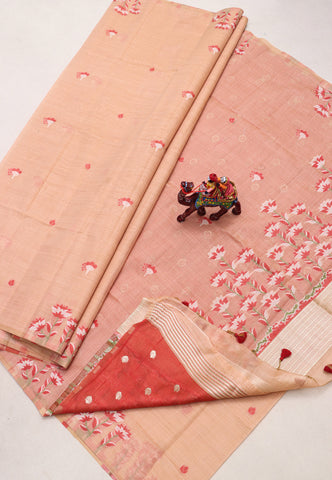 Samyoga Saree with Cream Colour and Border With Gold Shade-SA-798