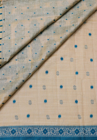 Samyoga Saree with Cream Colour and Border With Gold Shade-SA-815