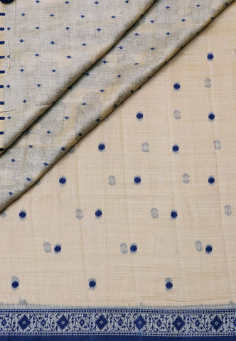 Samyoga Saree with Cream Colour and Border With Gold Shade-SA-814