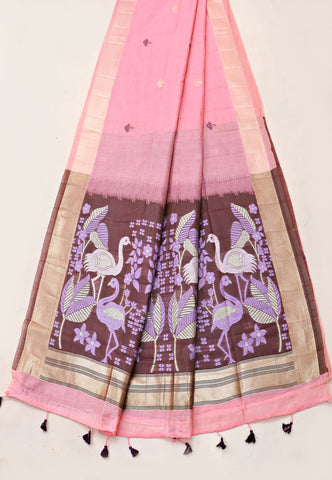 Samyoga Saree with Cream Colour and Border With Gold Shade-SA-852