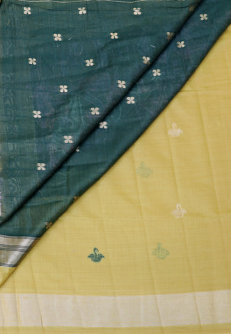 Samyoga Saree with Cream Colour and Border With Gold Shade-SA-850